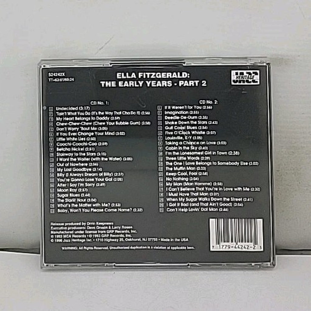 The Early Years Part 2 by Ella Fitzgerald (2CD, 1996, Jazz Heritage)