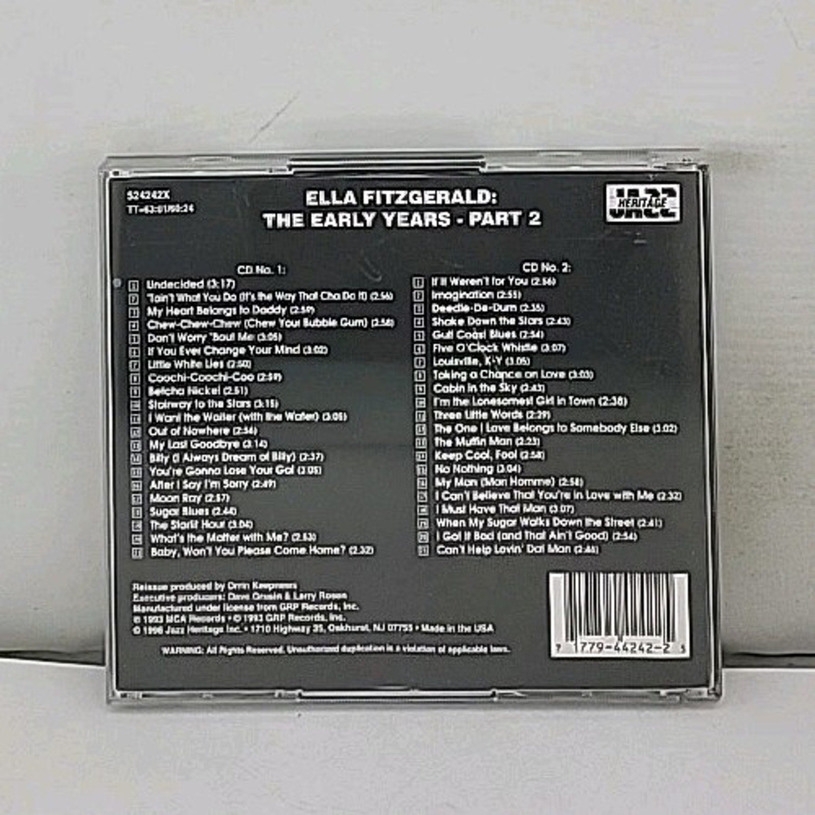 The Early Years Part 2 by Ella Fitzgerald (2CD, 1996, Jazz Heritage)