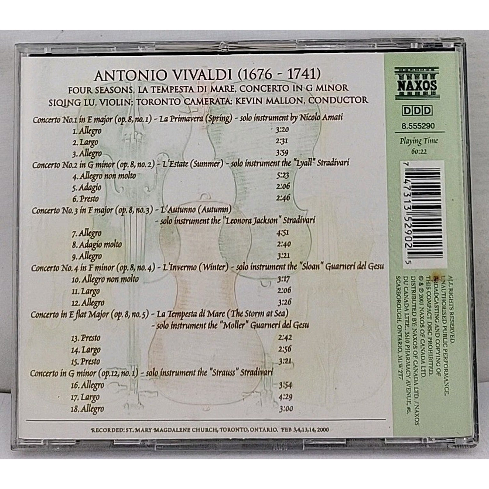 Four Seasons: Violin Concerti by Vivaldi (CD, 2004)
