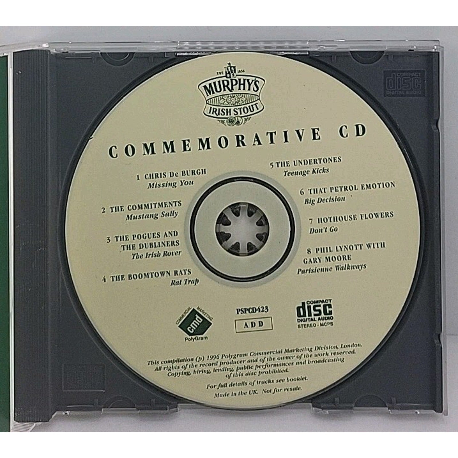 Murphy's Irish Stout - Commemorative CD by Various (CD, Promo, Import, 1996)