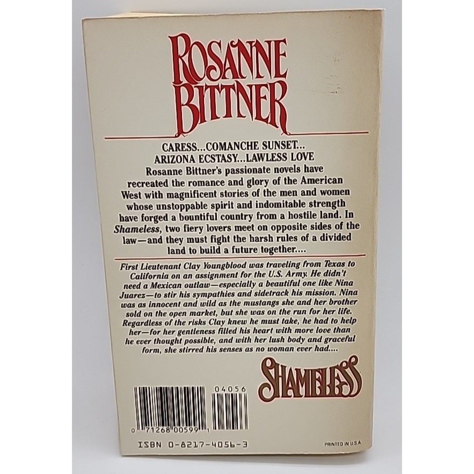Shameless by Rosanne Bittner (1993, Mass Market)