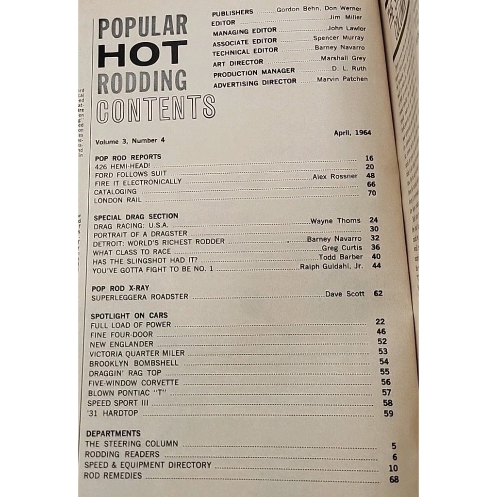 Popular Hot Rodding Magazine April 1964
