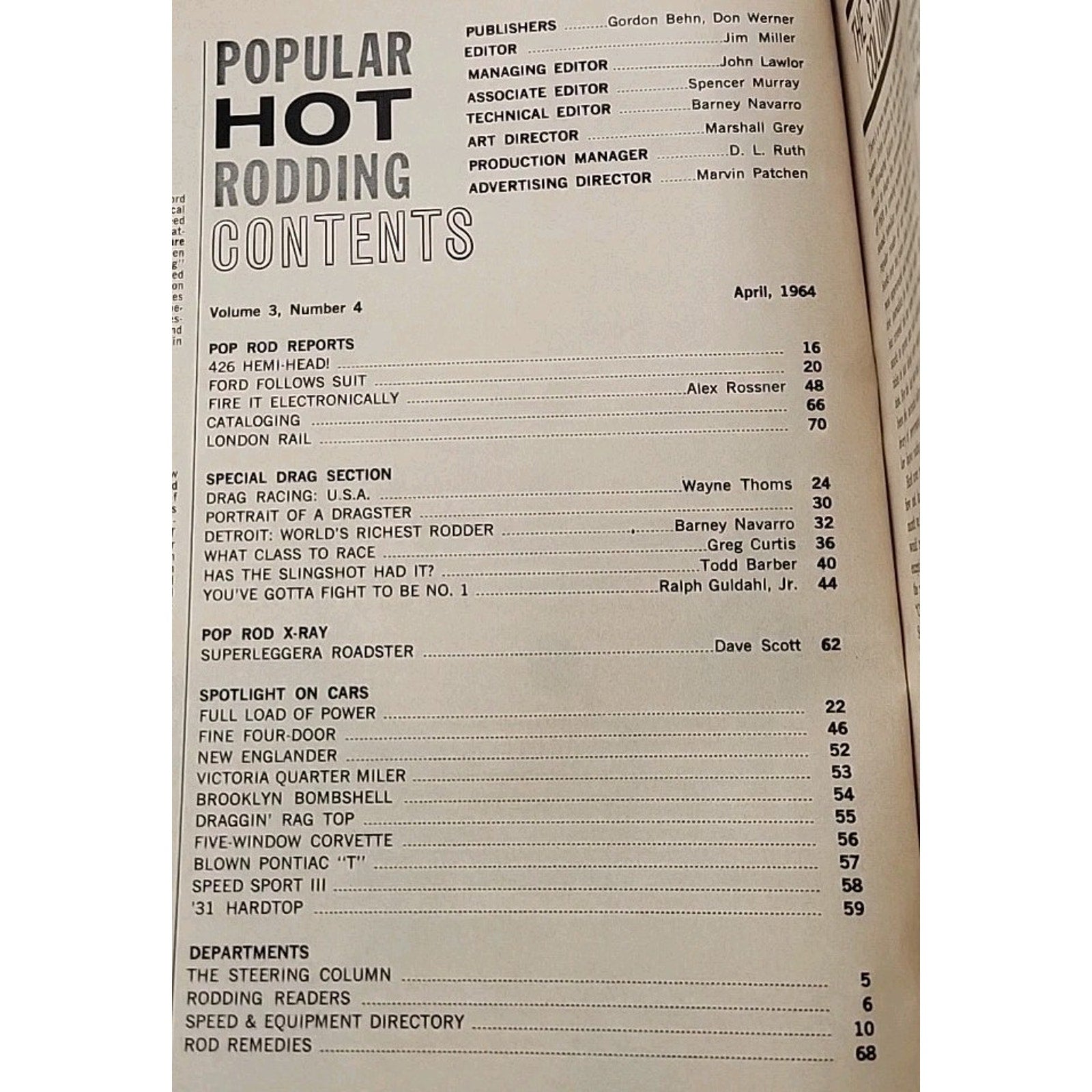 Popular Hot Rodding Magazine April 1964
