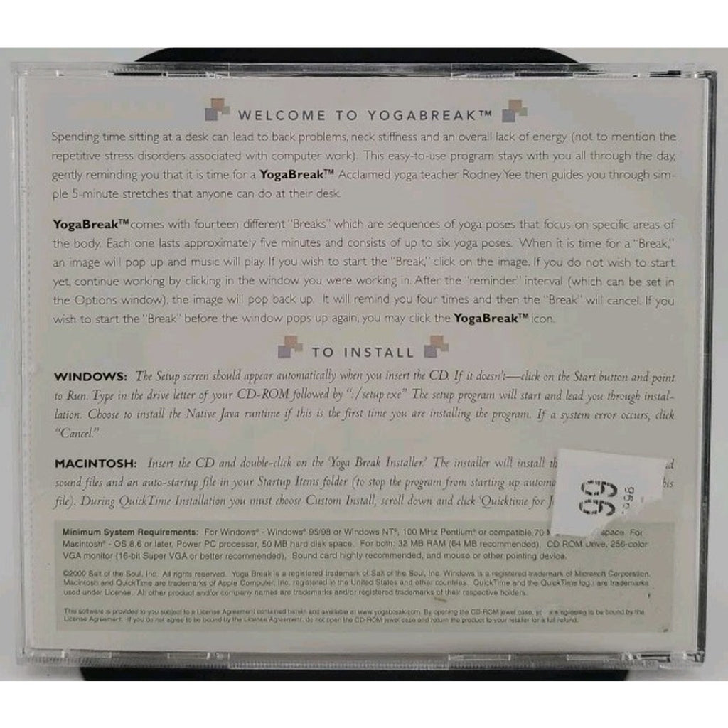 CD Yoga Break Interactive CD-Rom