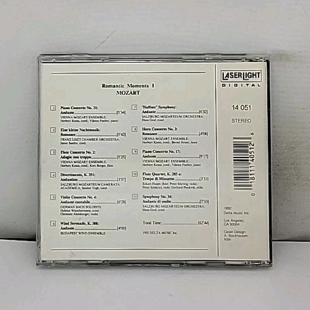 Romantic Moments Vol. 1-Mozart by Mozart / Sandor / Vegh (CD, 1992)
