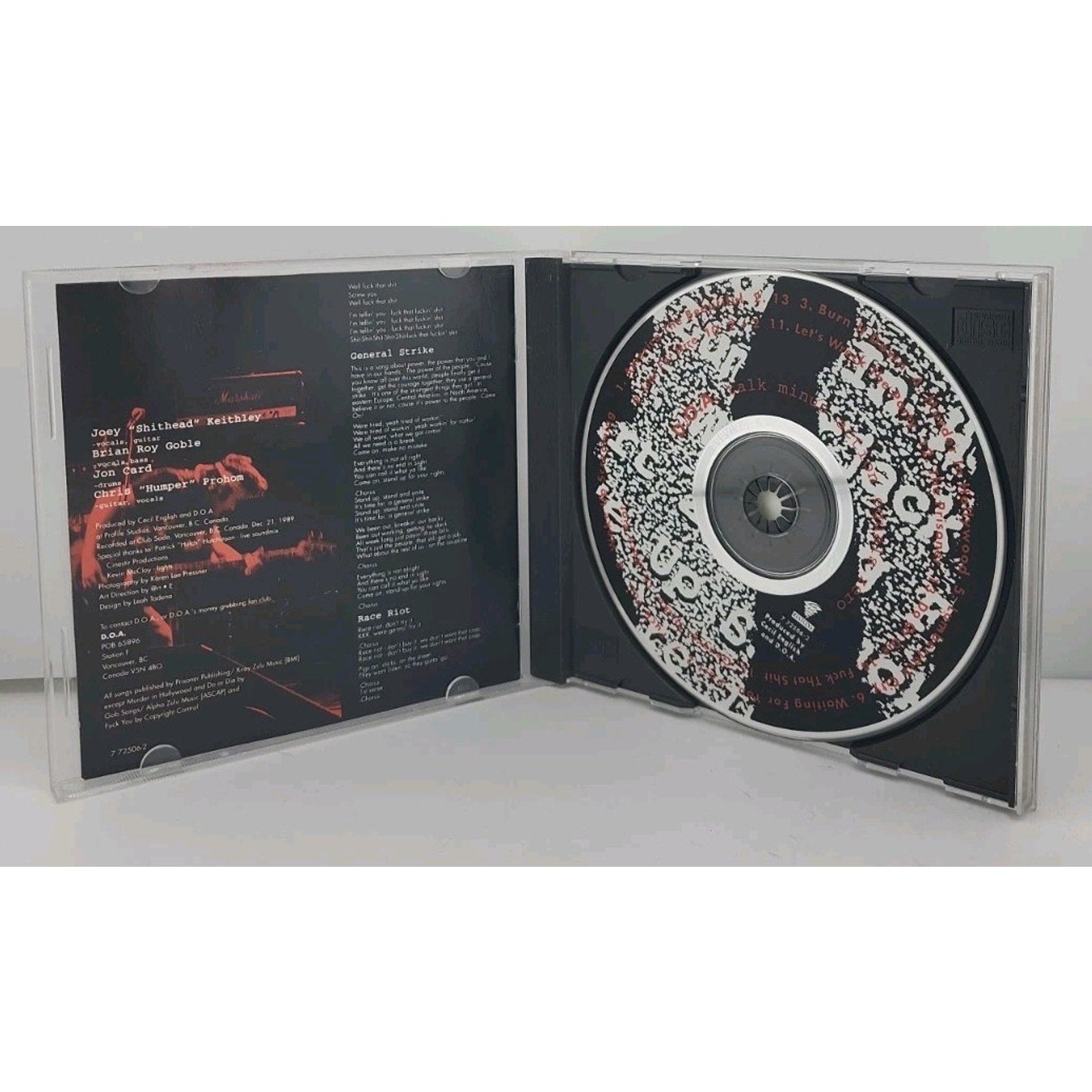 Talk Minus Action = Zero by D.O.A. (CD, 1993)