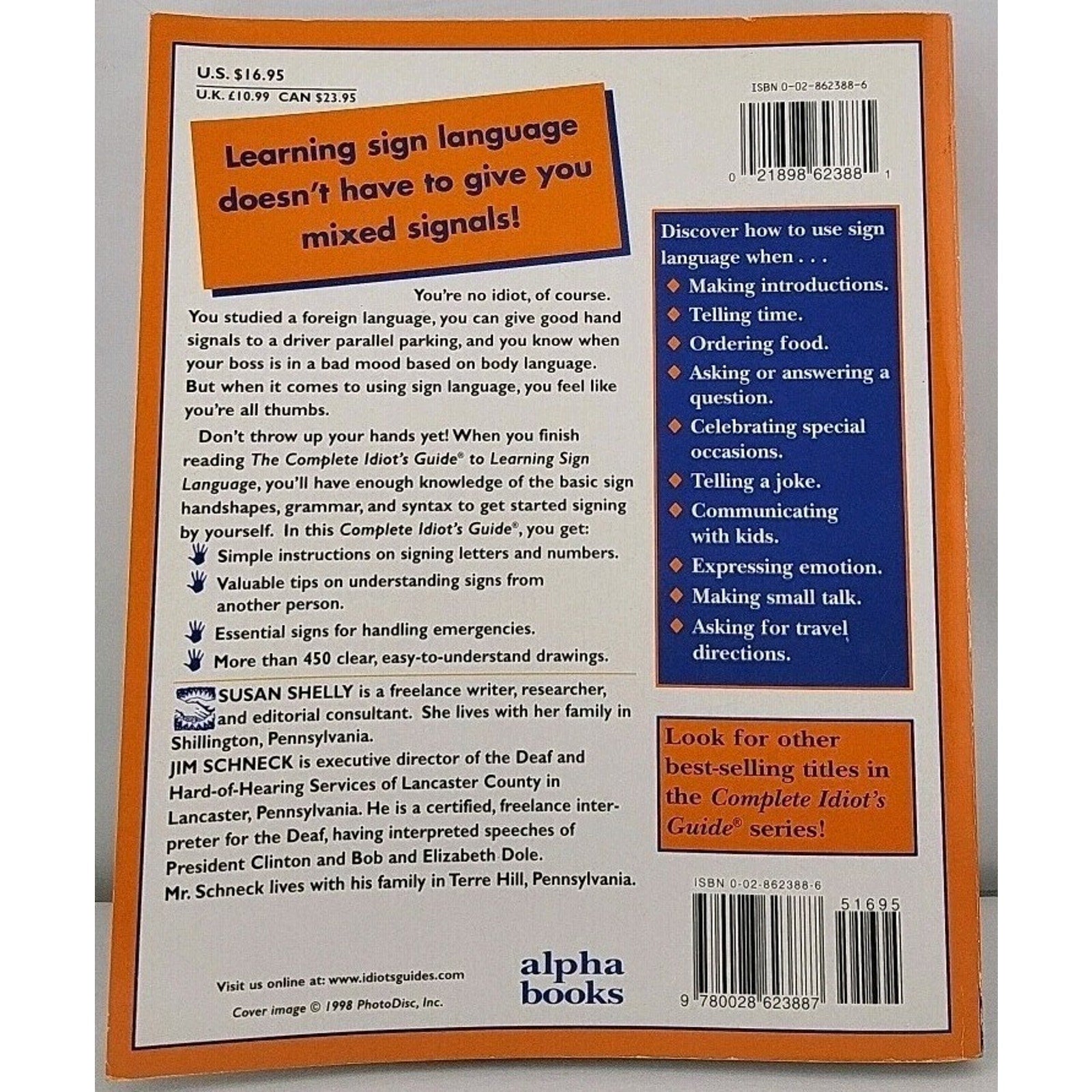 The Complete Idiot's Guide Ser.: Complete Idiot's Guide to Learning Sign...