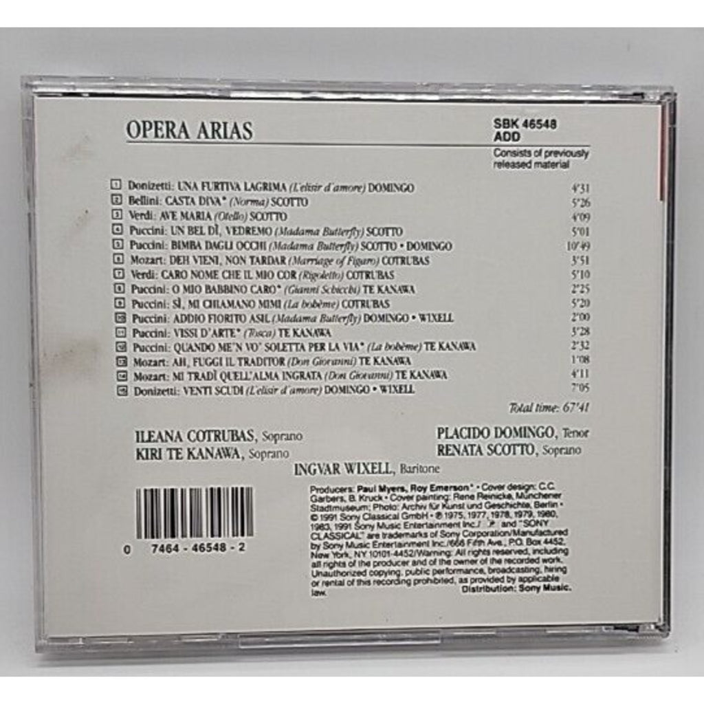 Opera Arias by Domingo / Te Kanawa / Scotto / Cortrubas (CD, 1991)