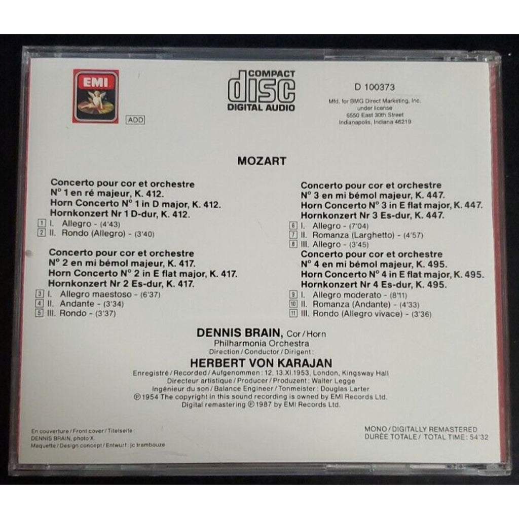 Mozart: Concertos Pour Cor (CD, EMI Music Distribution)