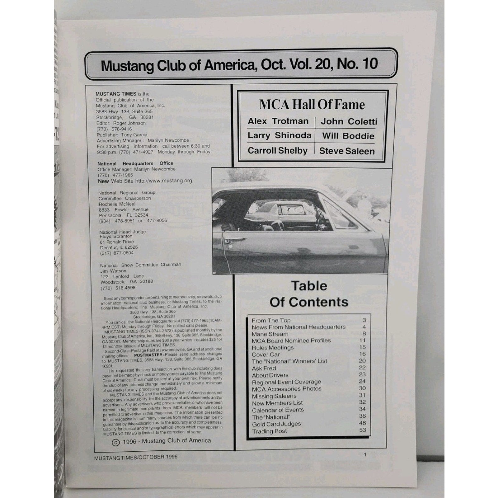 Mustang Times Magazine - October 1996 - Vol. 20 No. 10