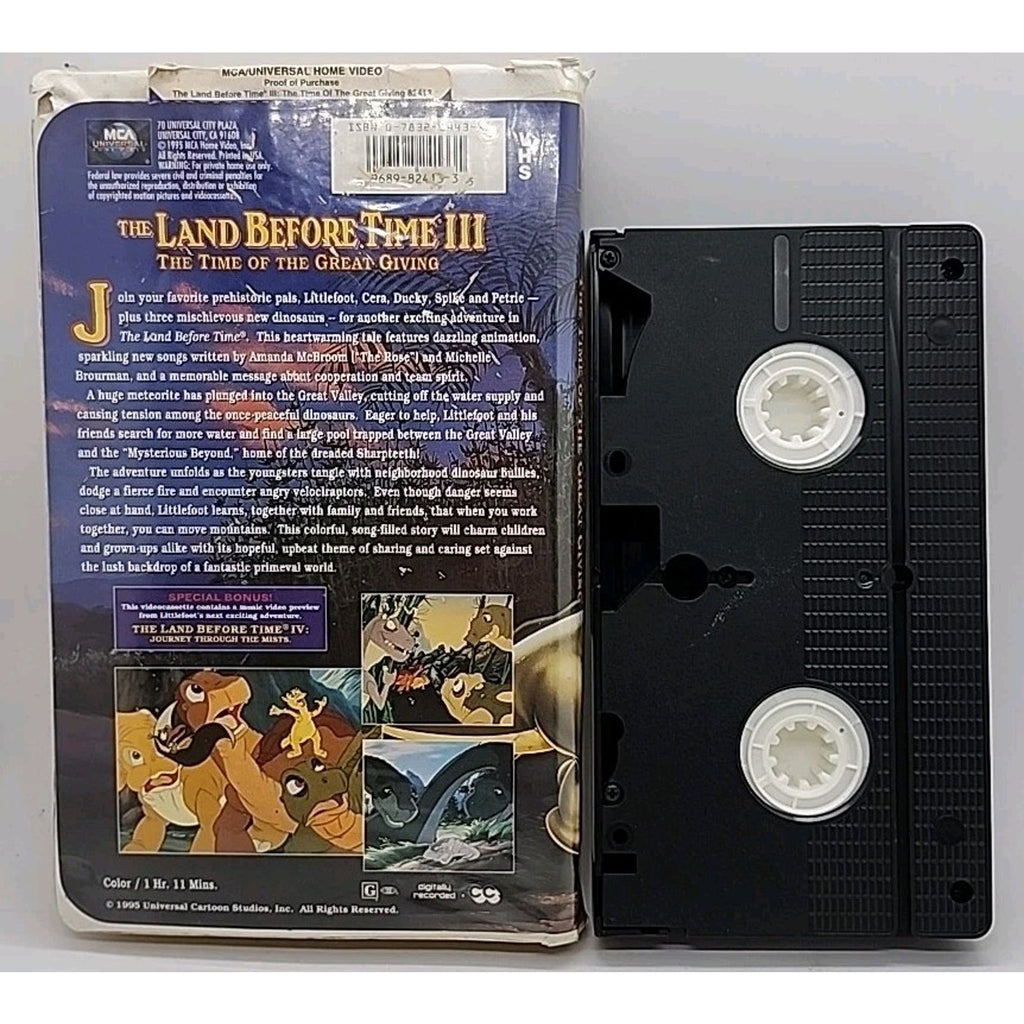 The Land Before Time III: The Time of Great Giving (VHS, 1995, Clamshell)