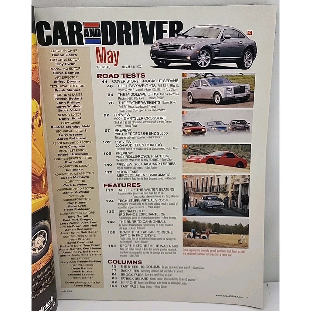 Car And Driver Magazine - May 2003 - Volume 48 Number 11