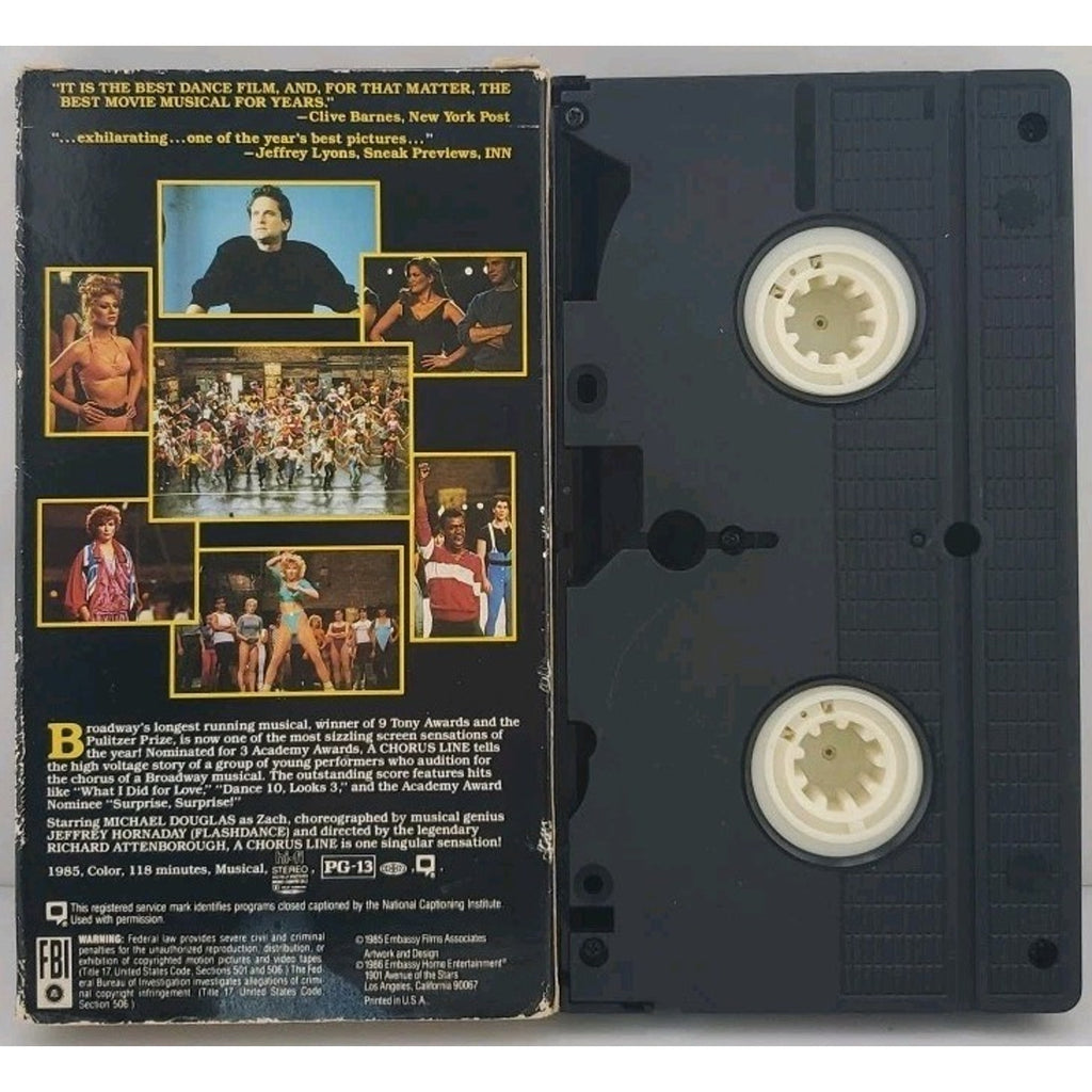 A Chorus Line: The Movie (1985) VHS Michael Douglas Musical Drama