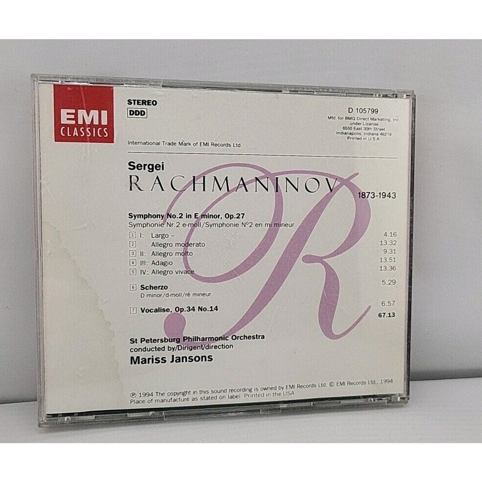 Rachmaninov: Symphony 2 by Rachmaninov / Jansons, Mariss (CD, 2018)