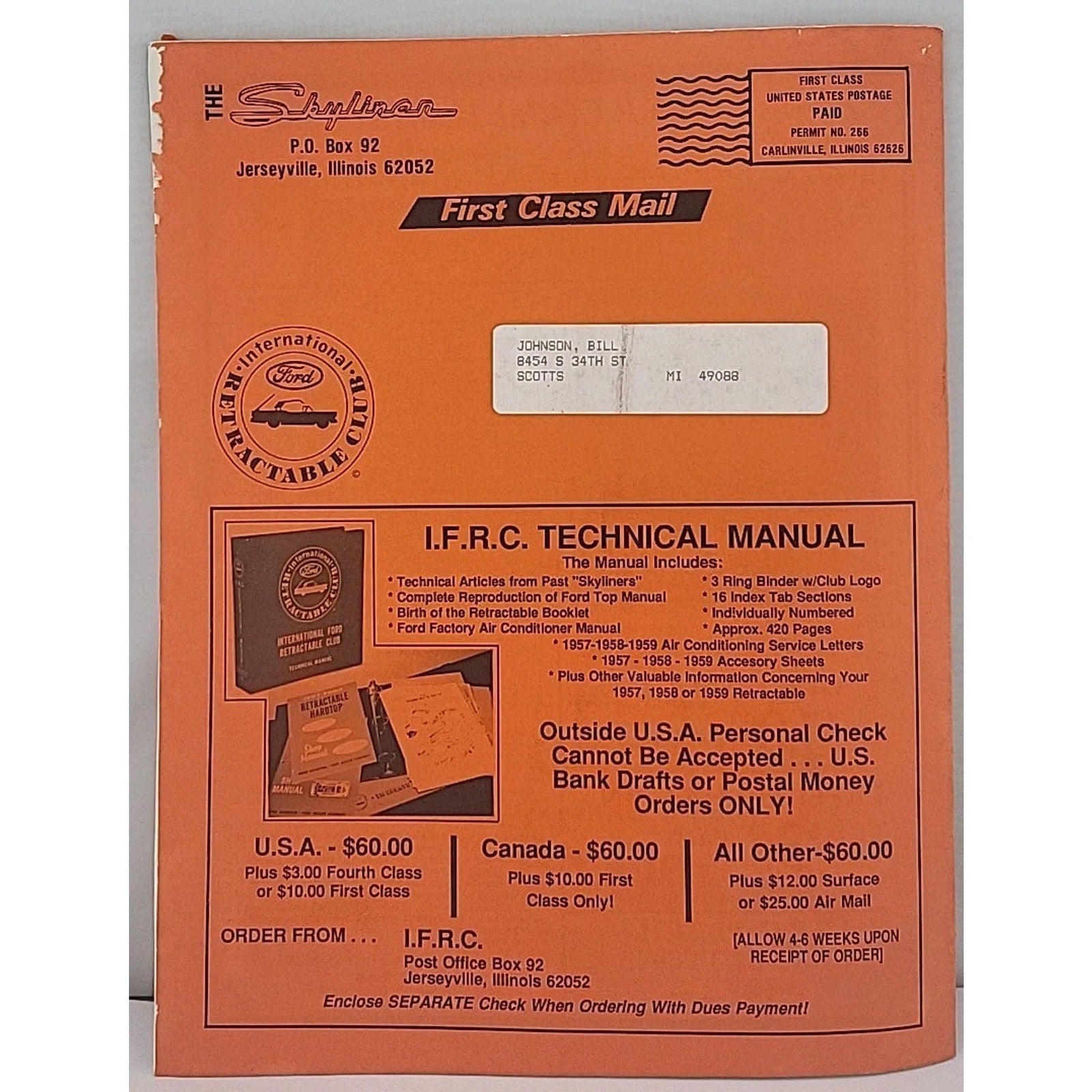 The Skyliner - International Retractable Club - May 1988 Number 95