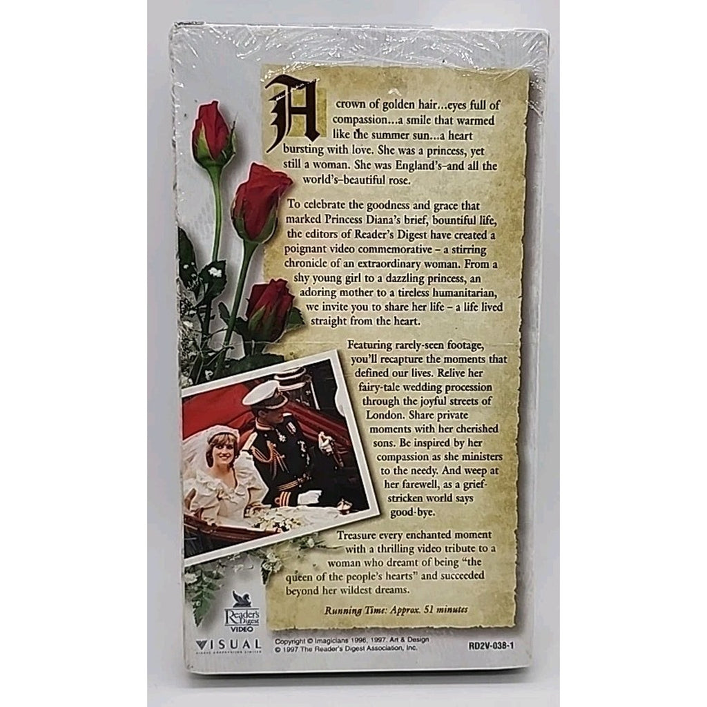 Readers Digest Remembers Diana: Queen of Hearts (VHS, 1999) *Brand New*