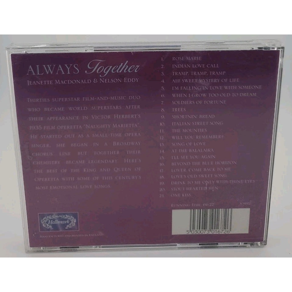 Always Together- Jeanette MacDonald & Nelson Eddy- 21 Love Songs CD