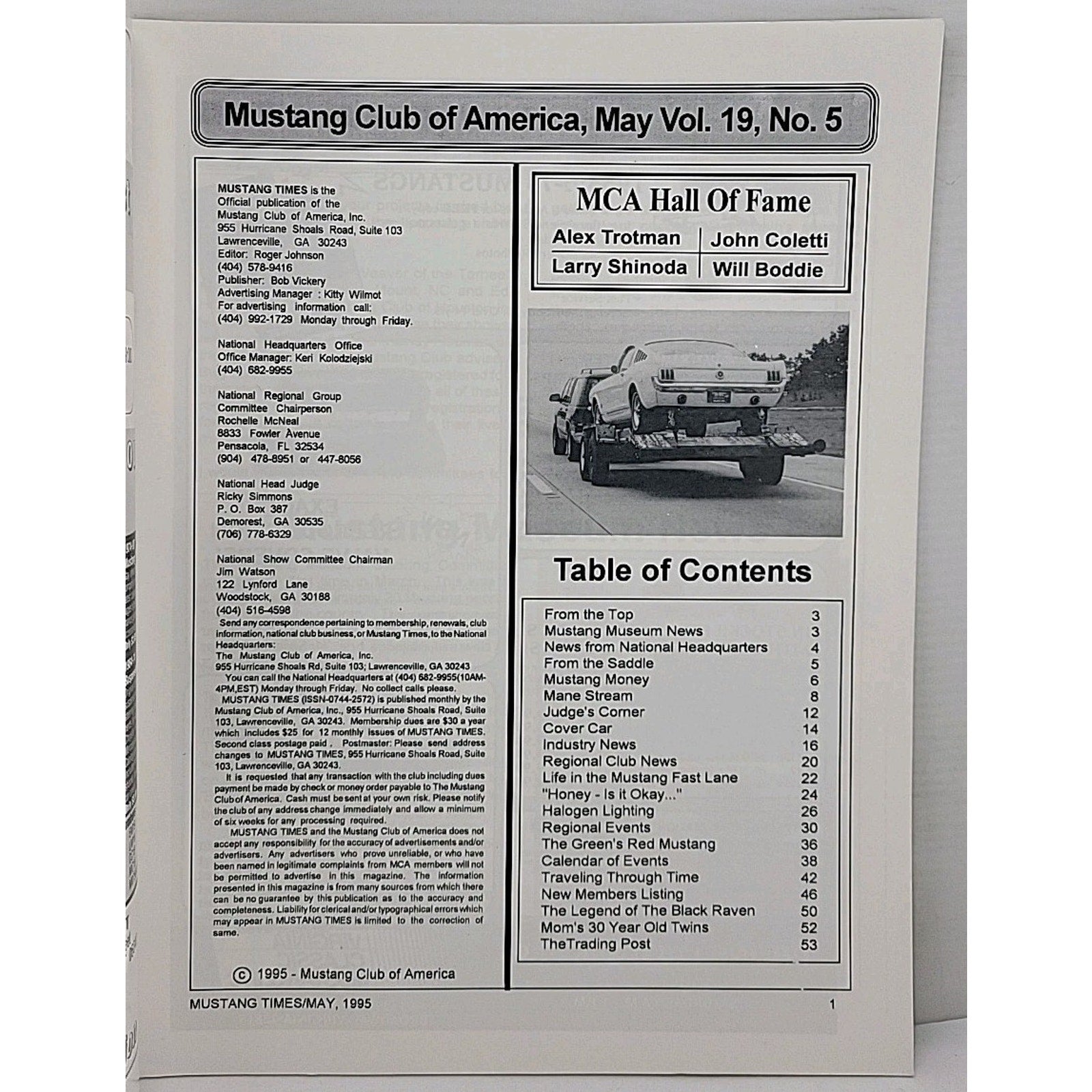 Mustang Times Magazine - May 1995 - Vol. 19 No. 5