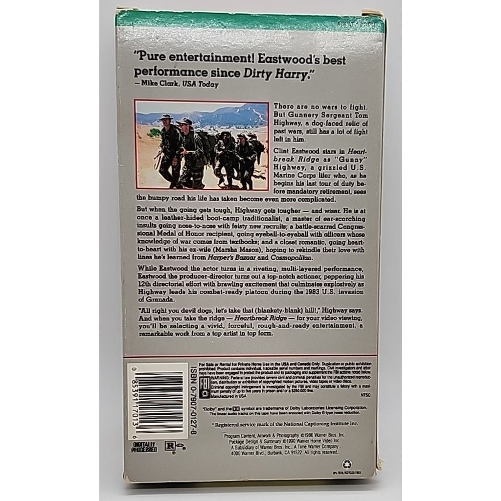 Heartbreak Ridge (VHS, 1990)
