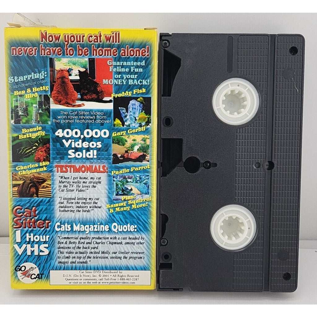 Cat Sitter Video (VHS, 2001) Nature Animals GO Cat Entertainment