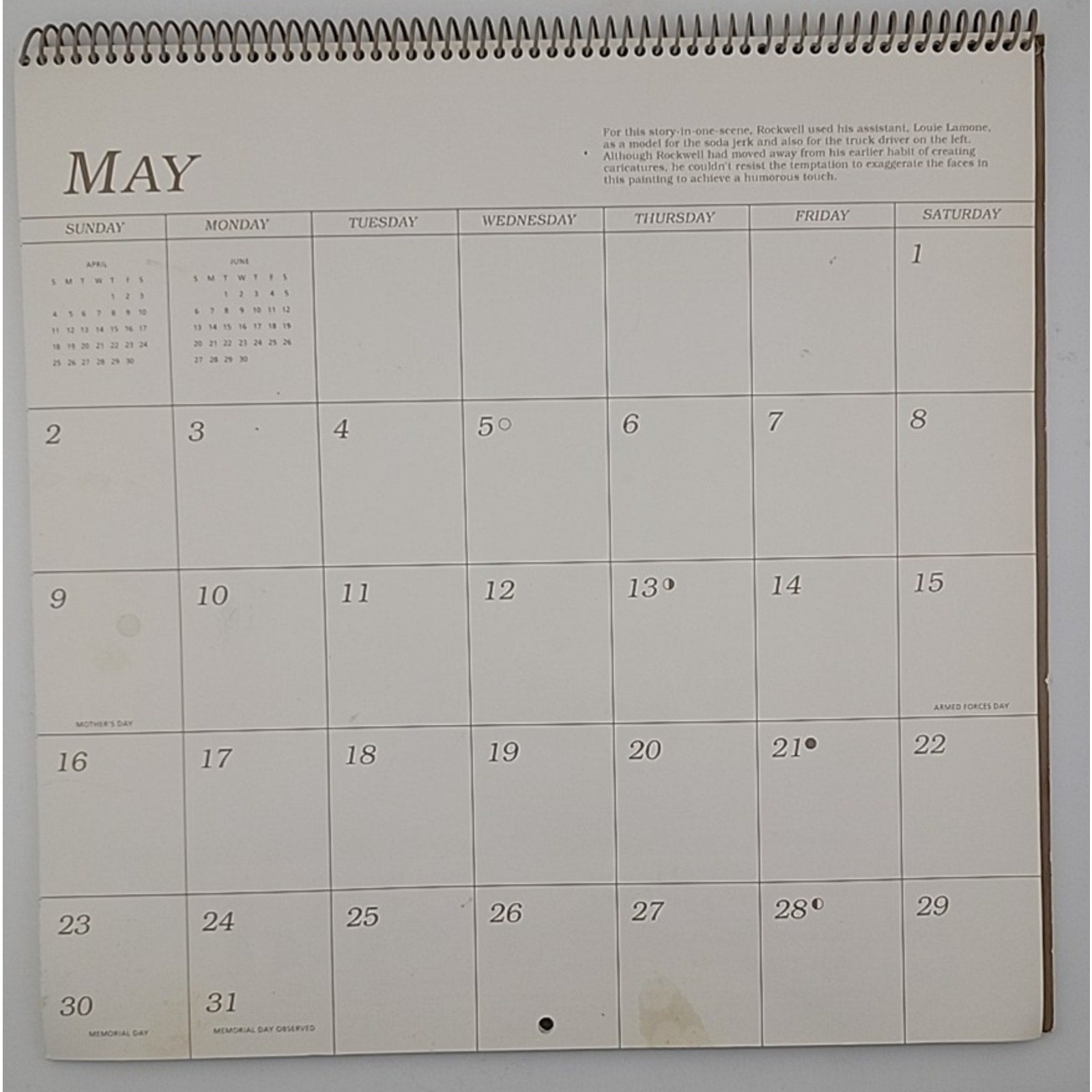 Norman Rockwell 1993 Calendar