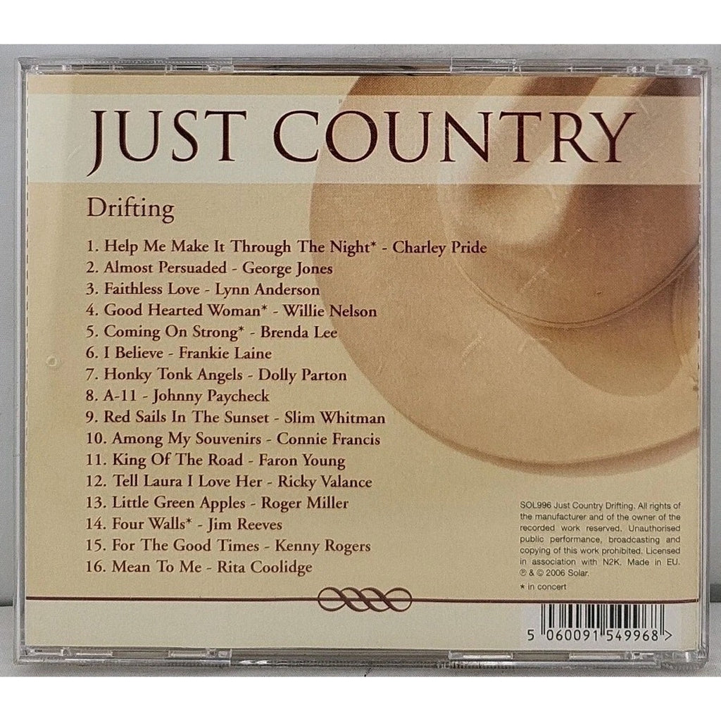 Just Country Drifting CD Greatest Of Dolly Parton Kenny Roger’s Willie Nelson