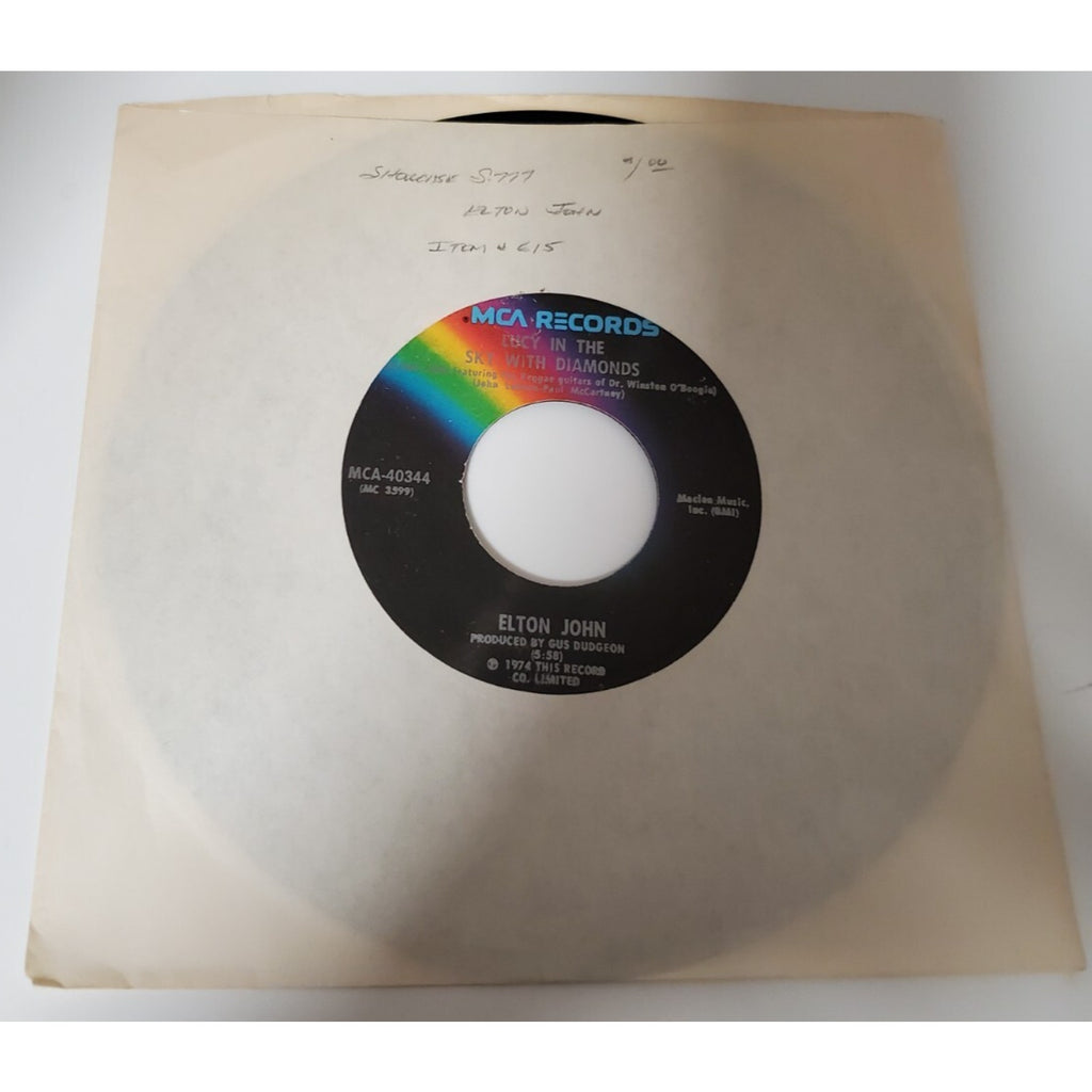 Elton John - One Day At A Time/Lucy In The Sky With Diamonds - 45RPM Record - Si