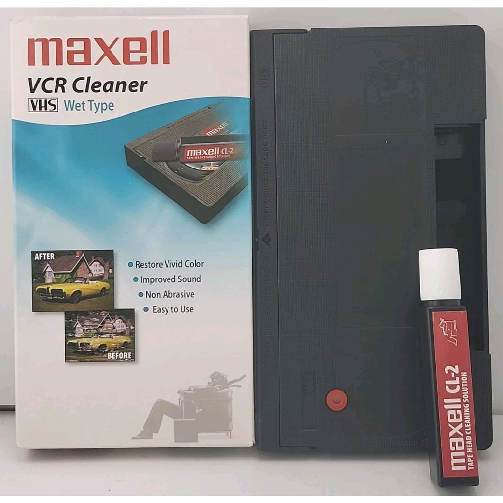 Maxell VP-100 Head Cleaner Wet Tape VCR VHS Cleaner