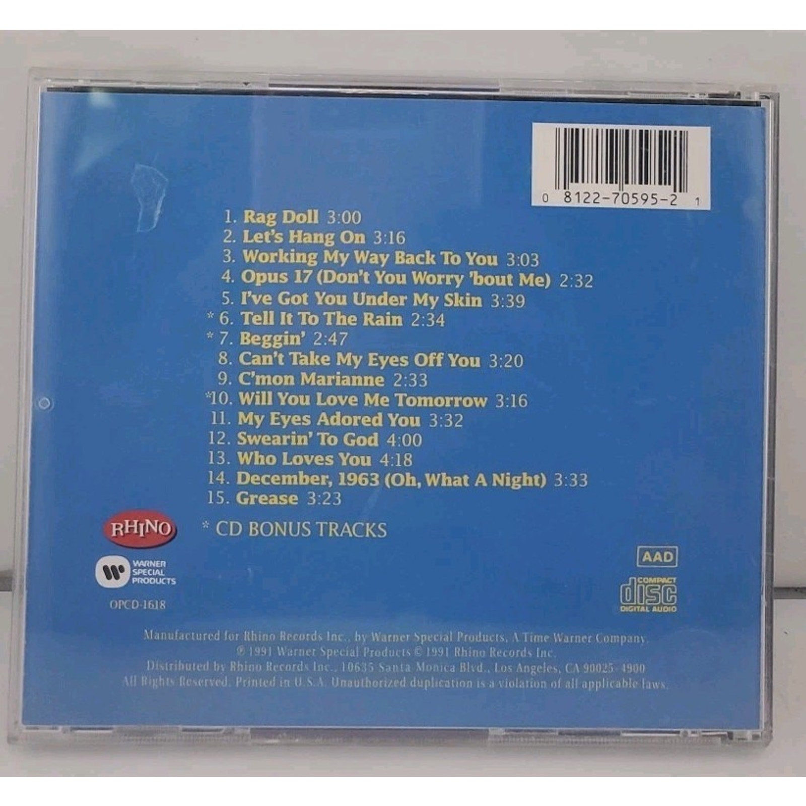 Greatest Hits 2 by Valli, Frankie & Four Seasons (CD, 1991)
