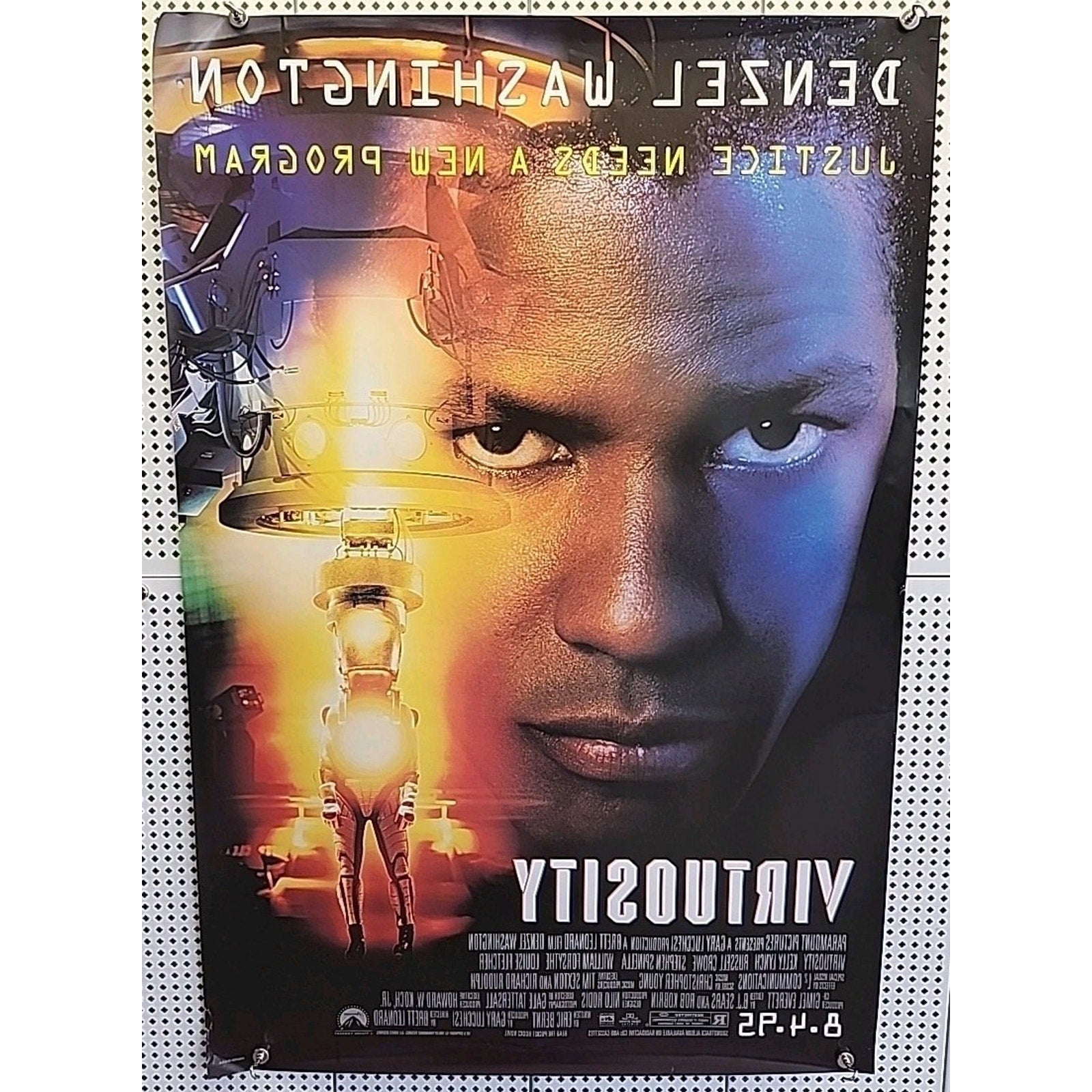 Virtuosity 1995 One Sheet Movie Poster 27x40 DS Denzel Washington Russell Crowe