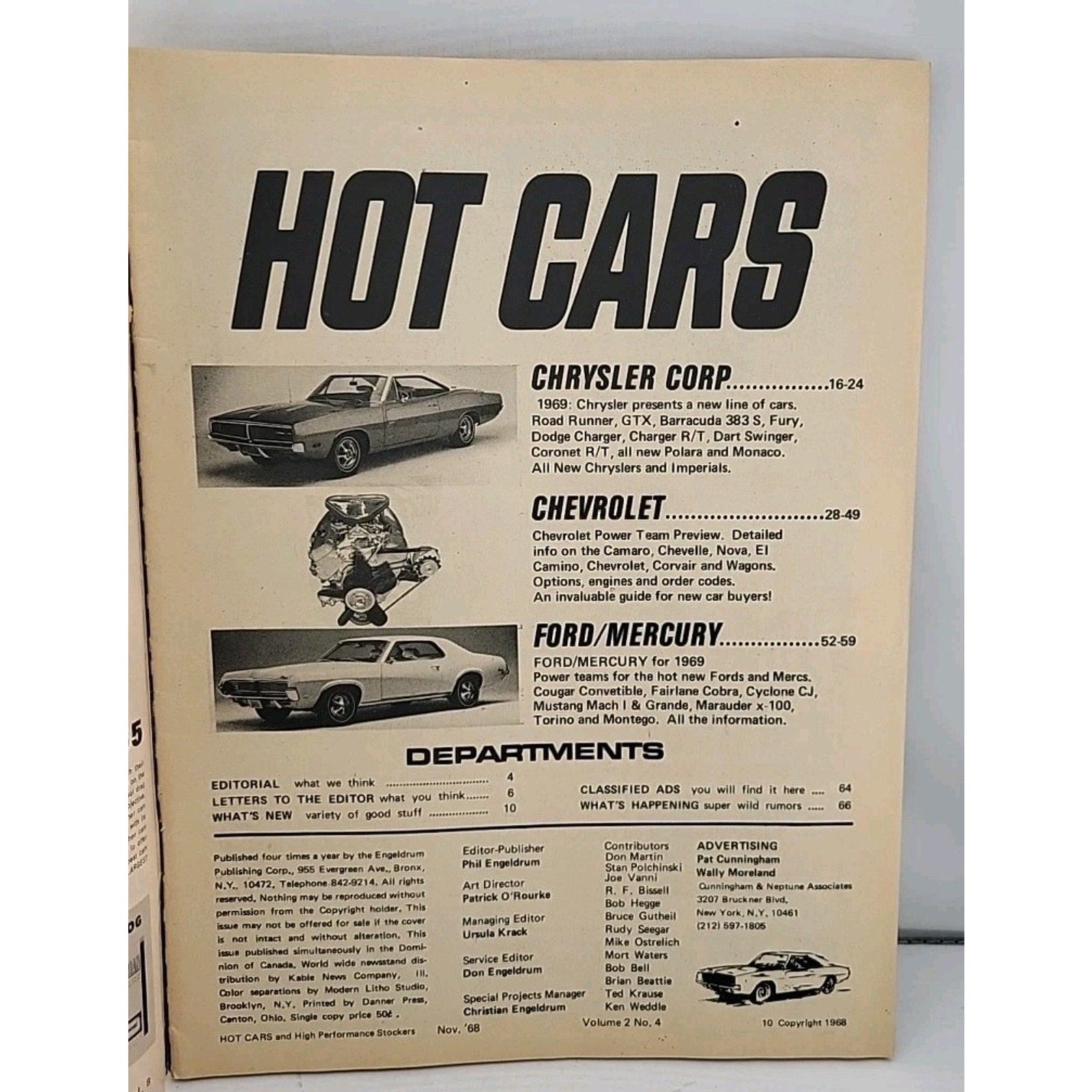 Hot Cars Nov '69 Magazine