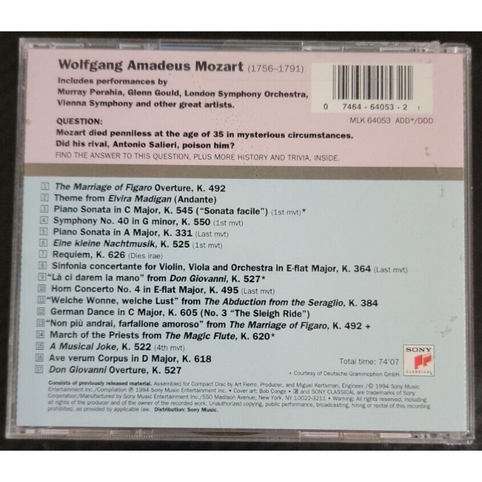 Mozart - Greatest Hits, Volume I [CD]