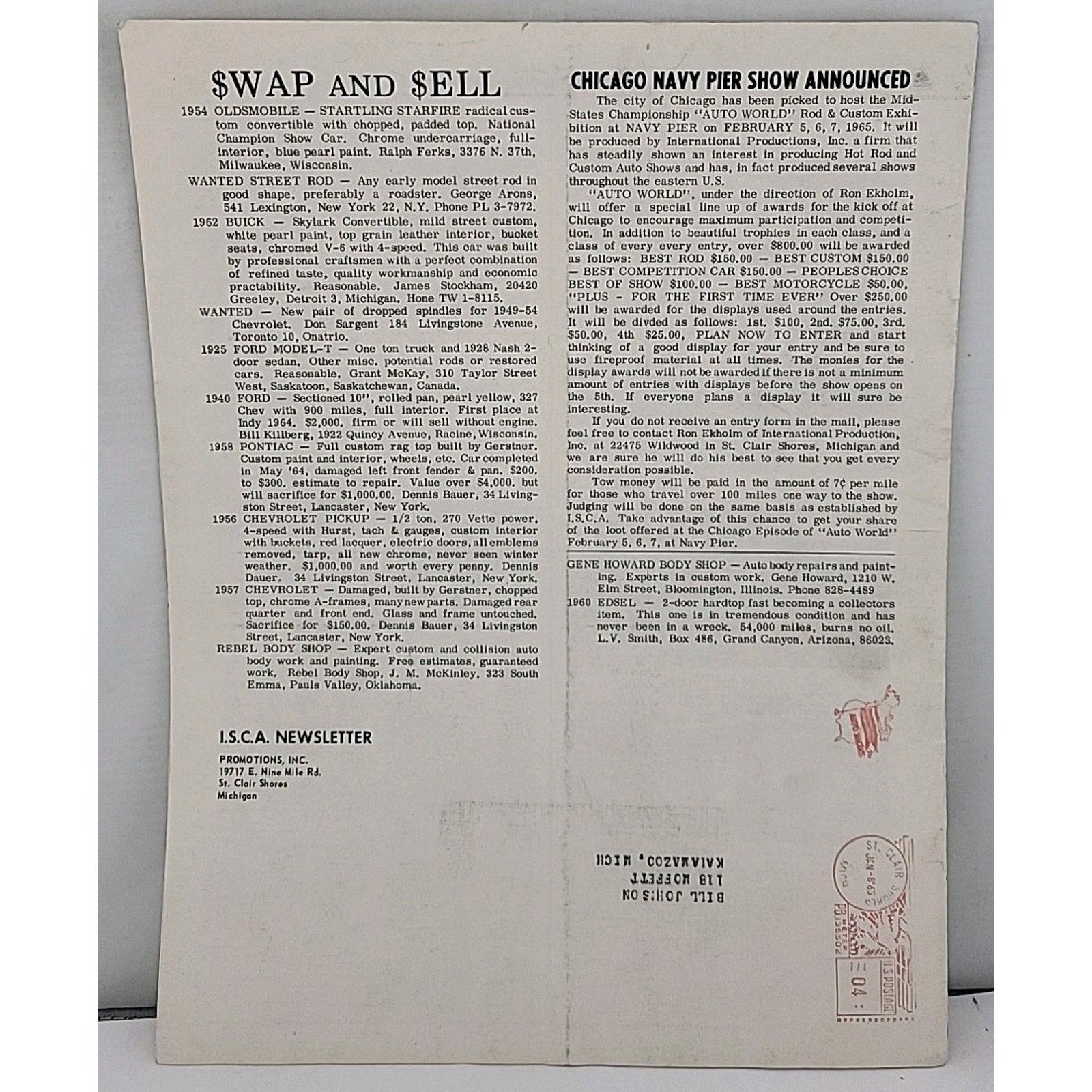 ISCA Newsletter January 1965 Volume V Number 3