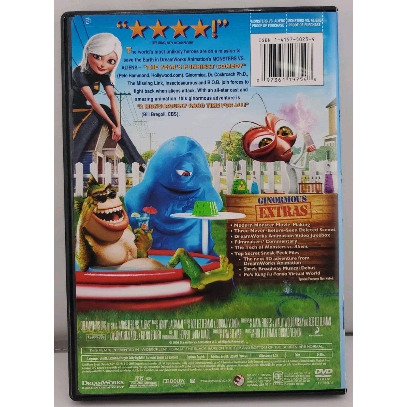 Monsters Vs. Aliens (DVD, 2009)