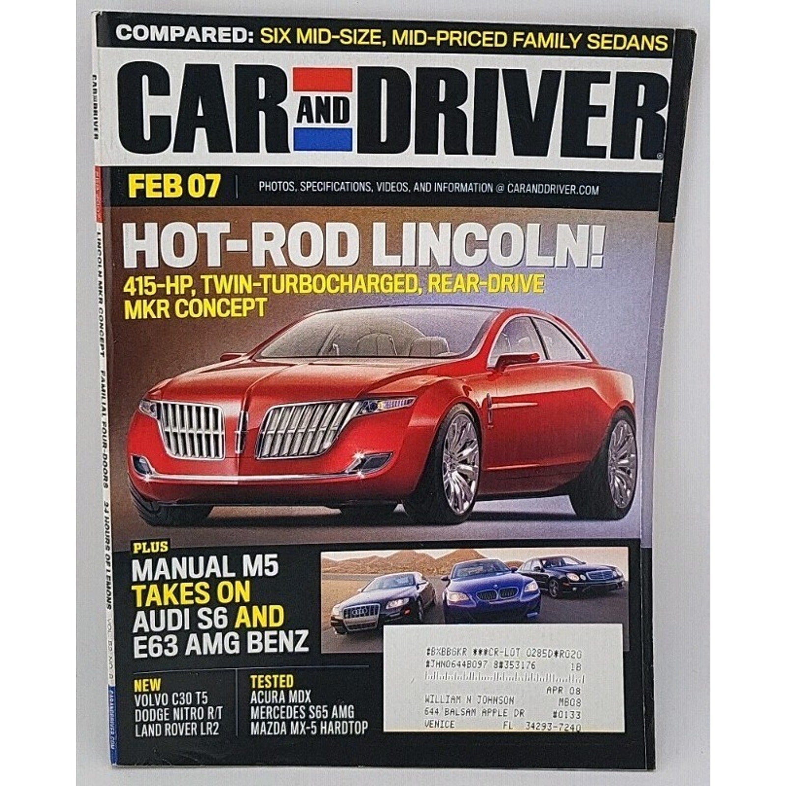Car And Driver Magazine - February 2007 - Vol. 52 No. 8