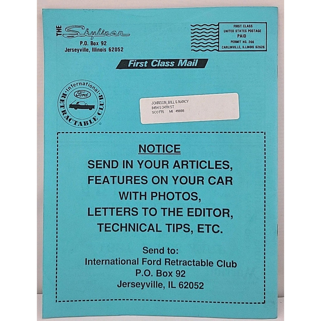 The Skyliner - International Retractable Club - October 1990 Number 119