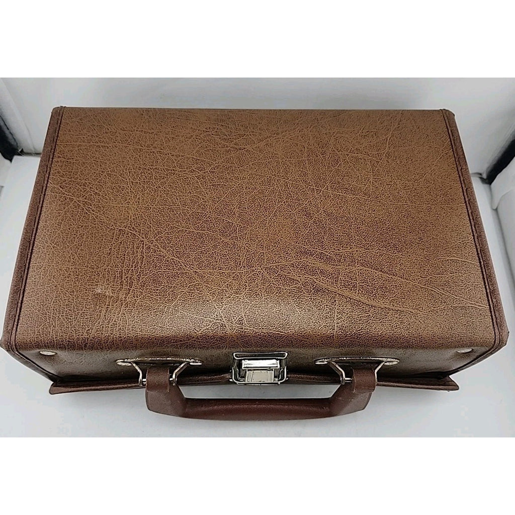 Brown Cassette Carrying Case Holds 12 Tapes With Working Closure