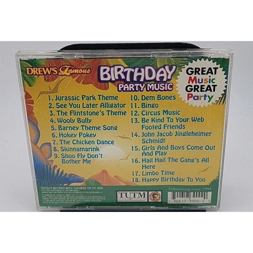 Drew's Famous Birthday Party Music CD Jurassic Park Theme