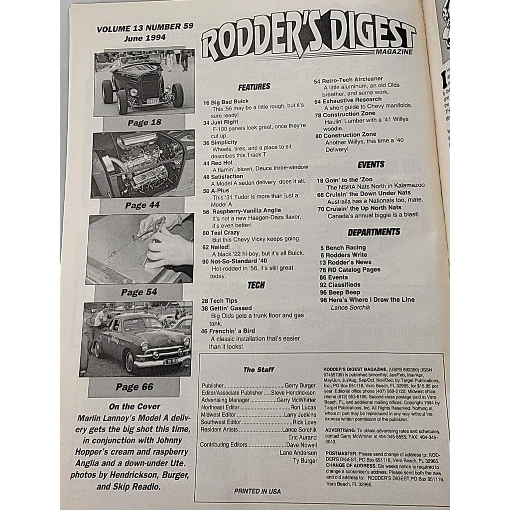 Rodder's Digest Magazine June 1994 Volume 13 Number 59