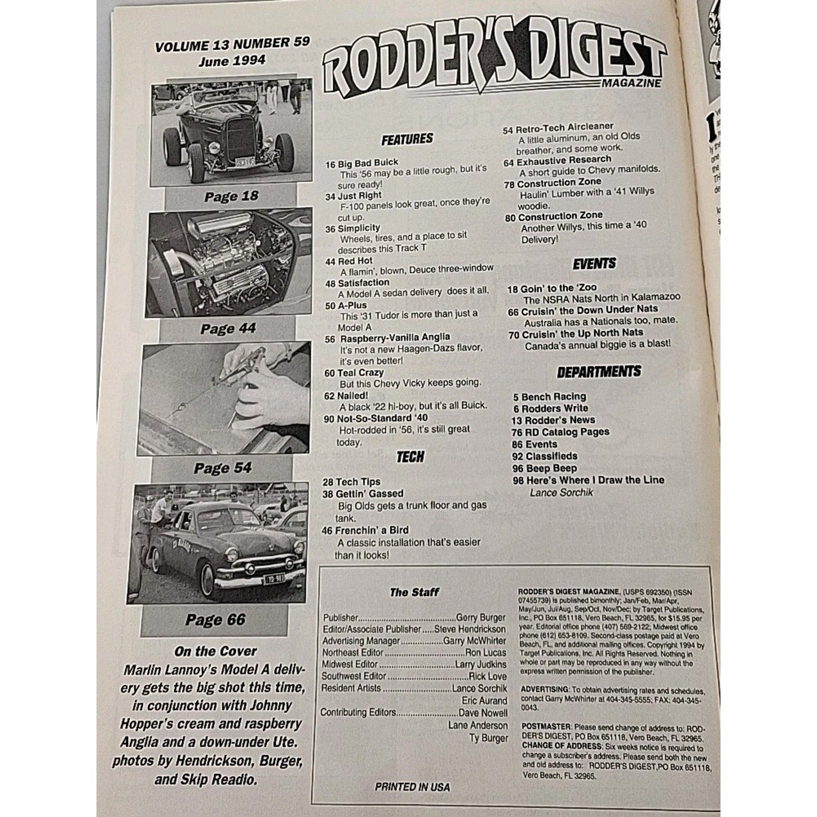 Rodder's Digest Magazine June 1994 Volume 13 Number 59