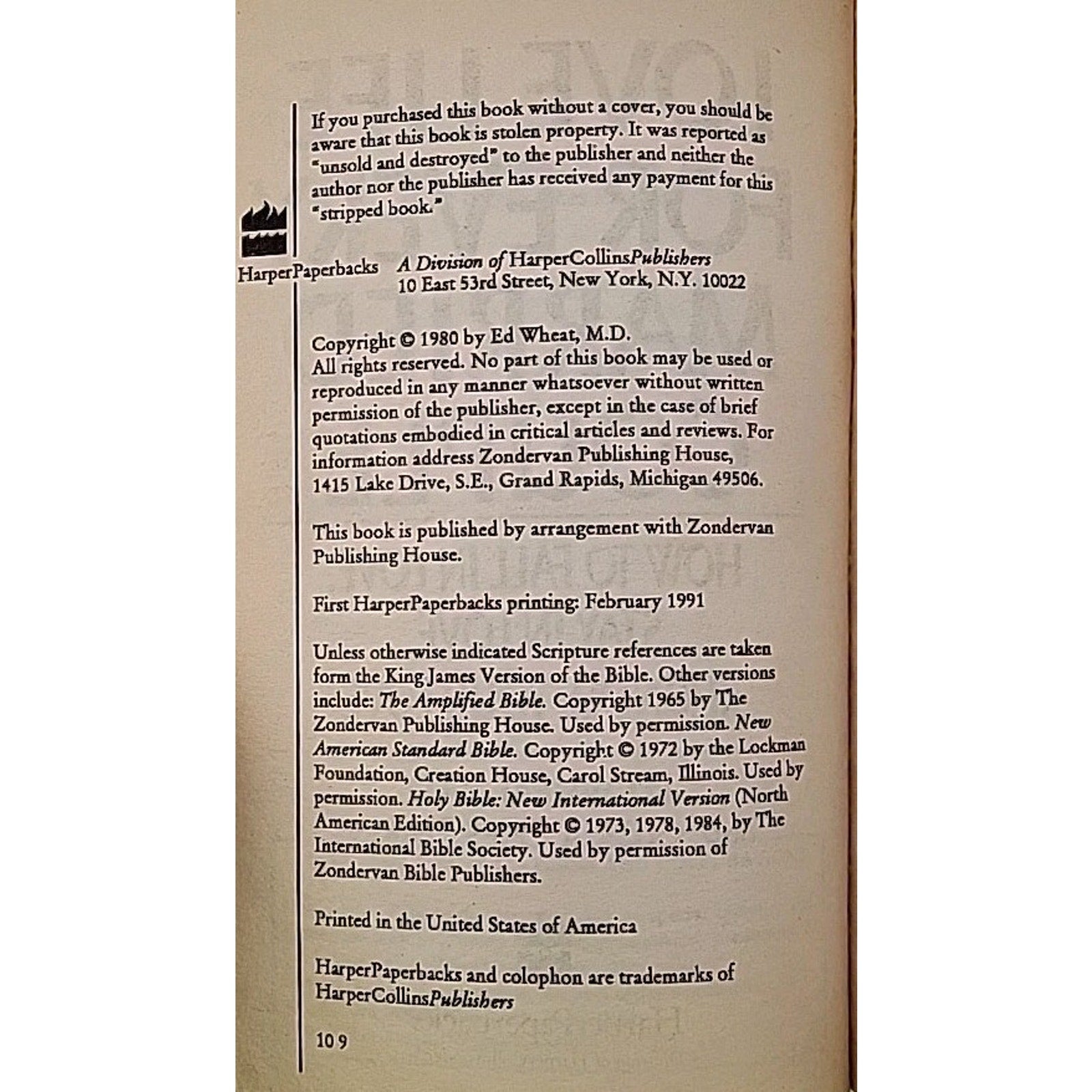 Love Life for Every Married Couple by Ed Wheat (1991, Mass Market)