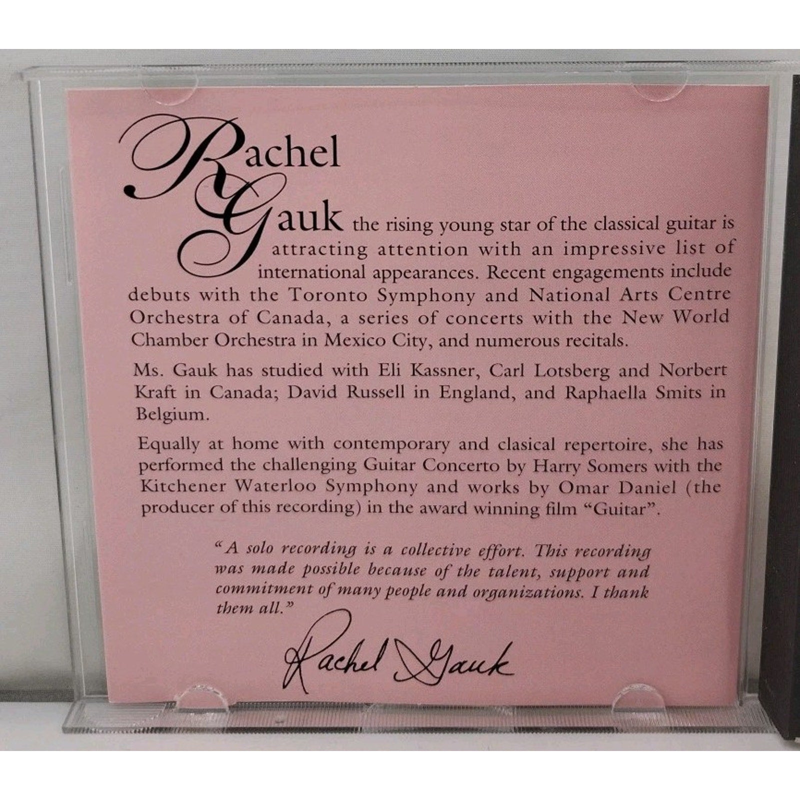 Danzas y Canciones by Rachel Gauk (Guitar) (CD, Sep-1993, Marzipan Music)