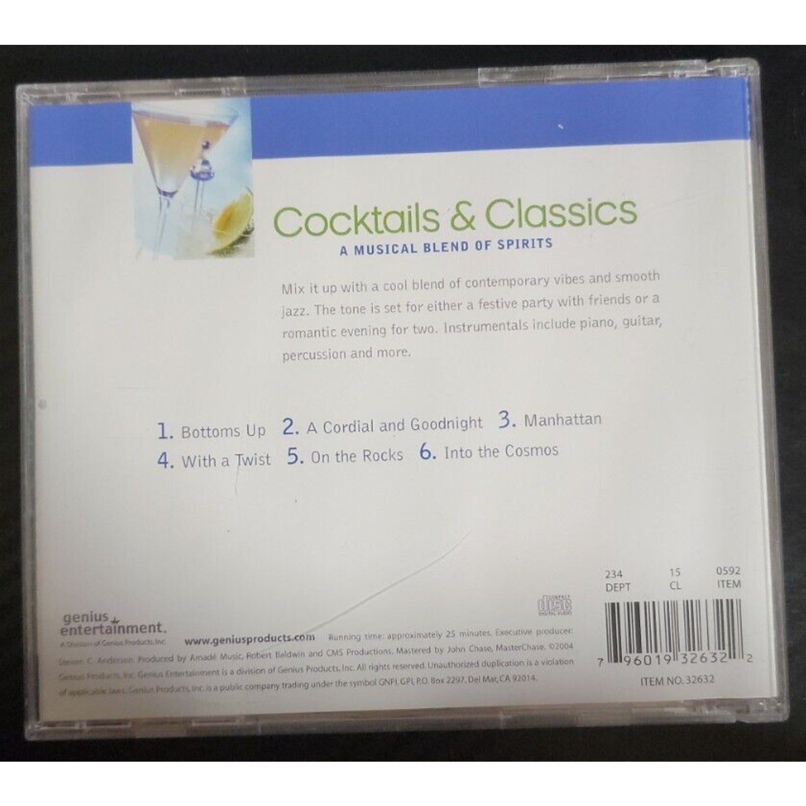 Cocktails & Classics: A Musical Blend of Spirits (CD, 2004, Genius Entertainment