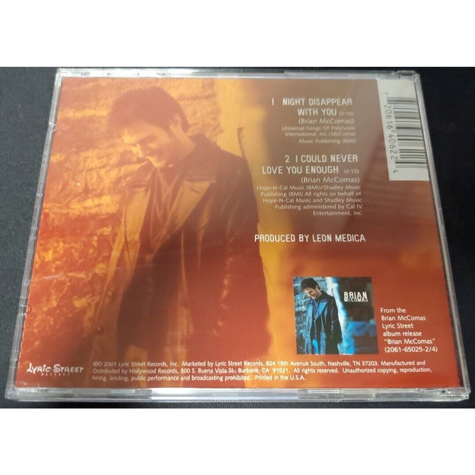 Night Disappear with You [Single] by Brian McComas (CD, Nov-2001, Hollywood)