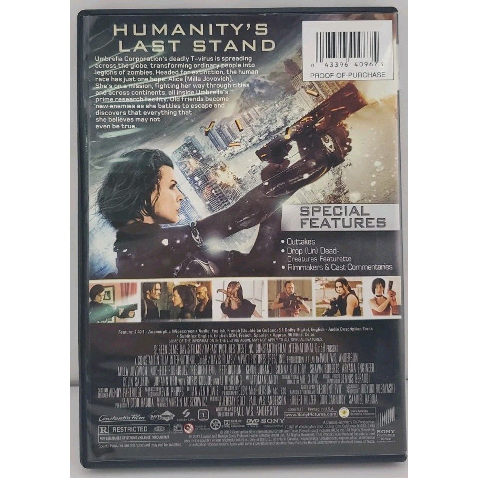 Resident Evil: Retribution (DVD, 2012)