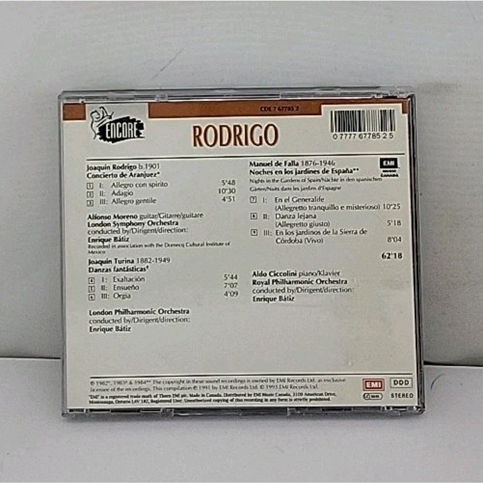 Rodrigo: Concierto De Aranjuez, Falla, Turina, Danzas Fantasticas (CD)