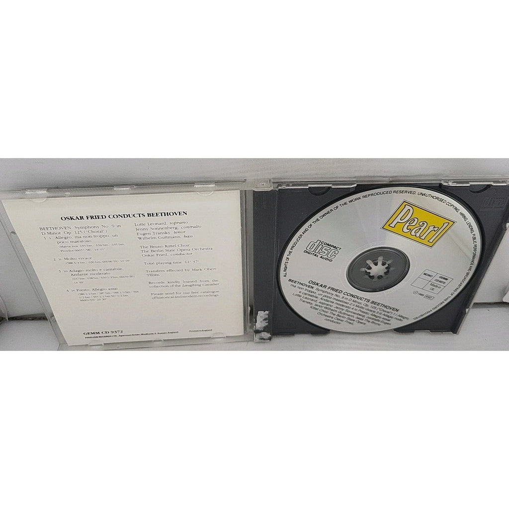 Oskar Fried Conducts Beethoven - Symphony No. 9 (CD, 1989, Pearl) GEMM CD 9372
