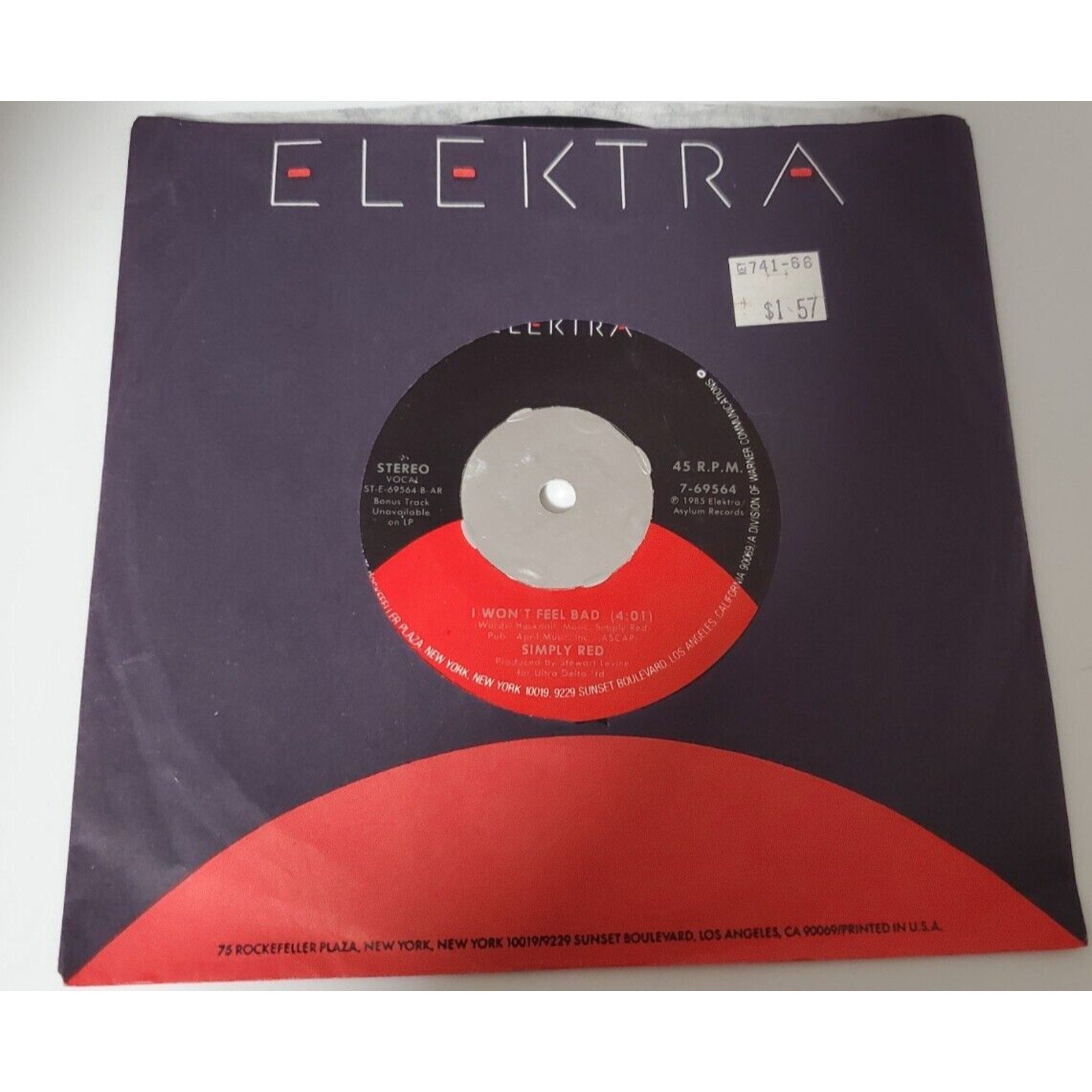 Simply Red - I won't Feel Bad - 45RPM Record - Singles