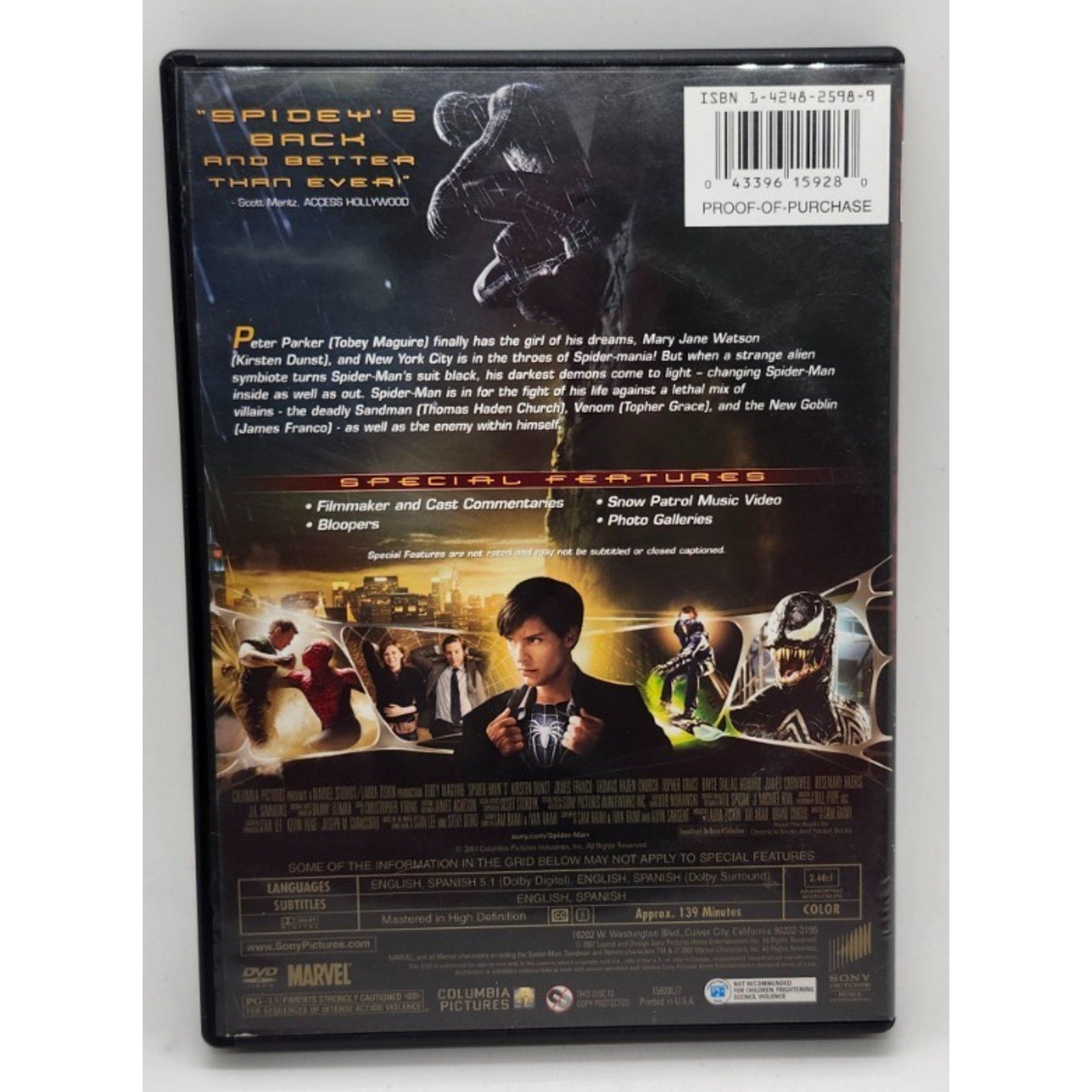 Spider-Man 3 (DVD, 2007)