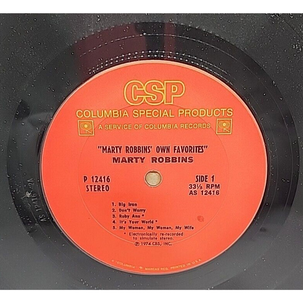 Vasoline Hair Tonic Presents Marty Robbins Own Favorites (Record)